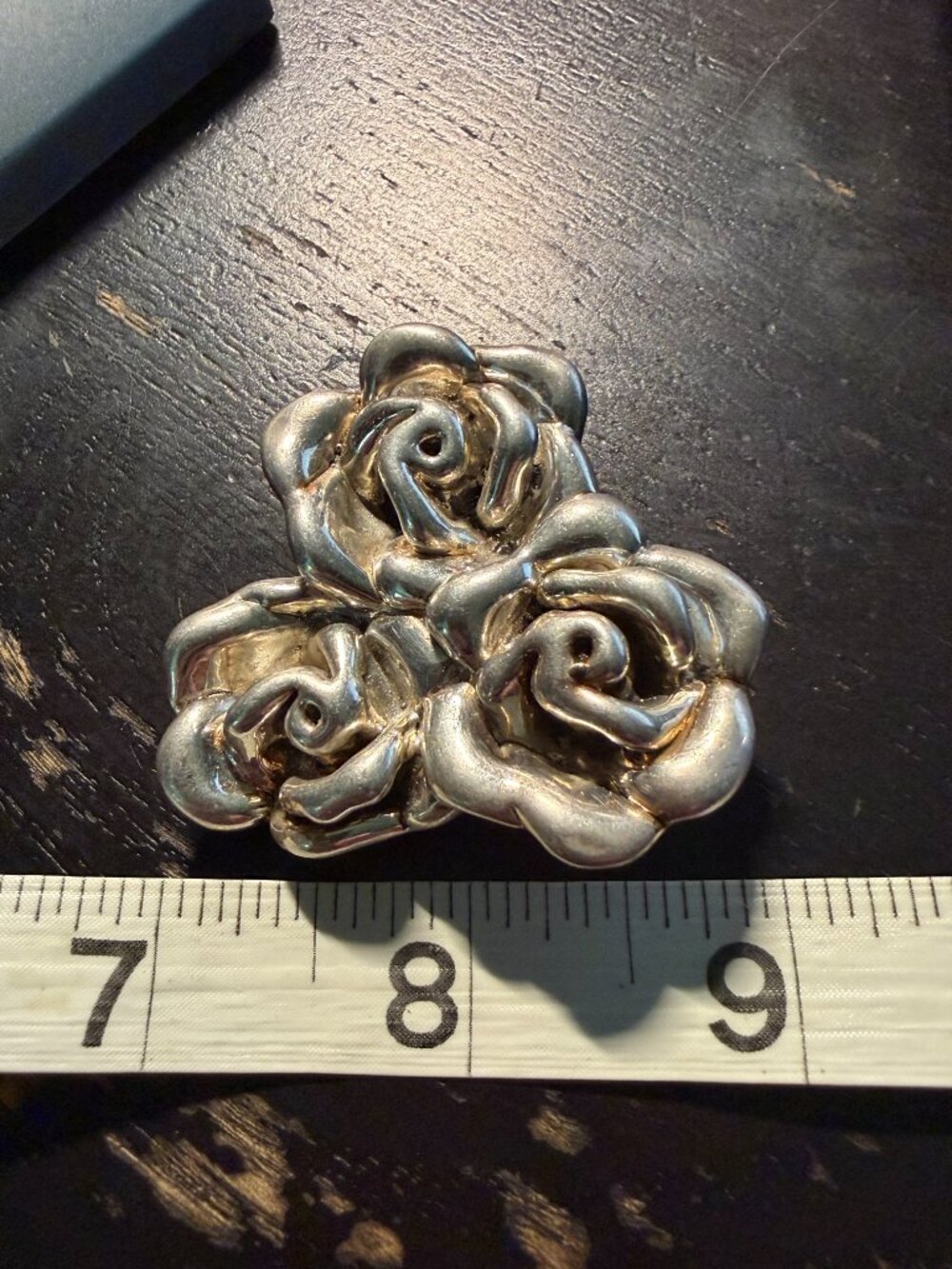 Sterling Electroform Roses Broch - Picture 2 of 5